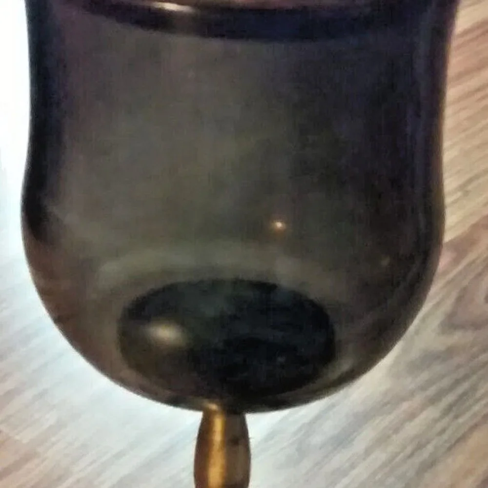 Vintage Antiqued Brass & Smoked Plastic Room Decor Vintage Holder Soap Jewelry C